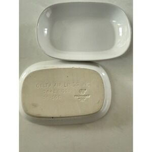 Delta Air Lines Pfaltzgraff Oval Serving Dish White Restaurant Ware 7 Inch Set 2